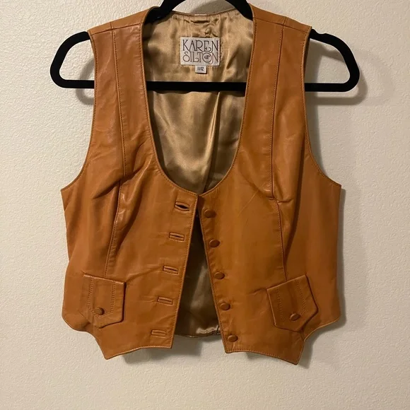 Vintage Karen Silton Suede Tan Vest - Picture 5 of 11